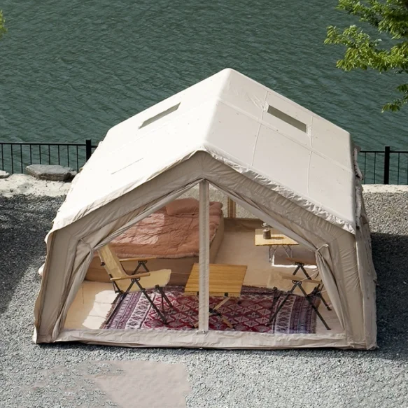 

Hot sale! 17.28 Large Inflatable Camping Tent Air House Cotton Fabric Tent With Two rooms-Limited time discount