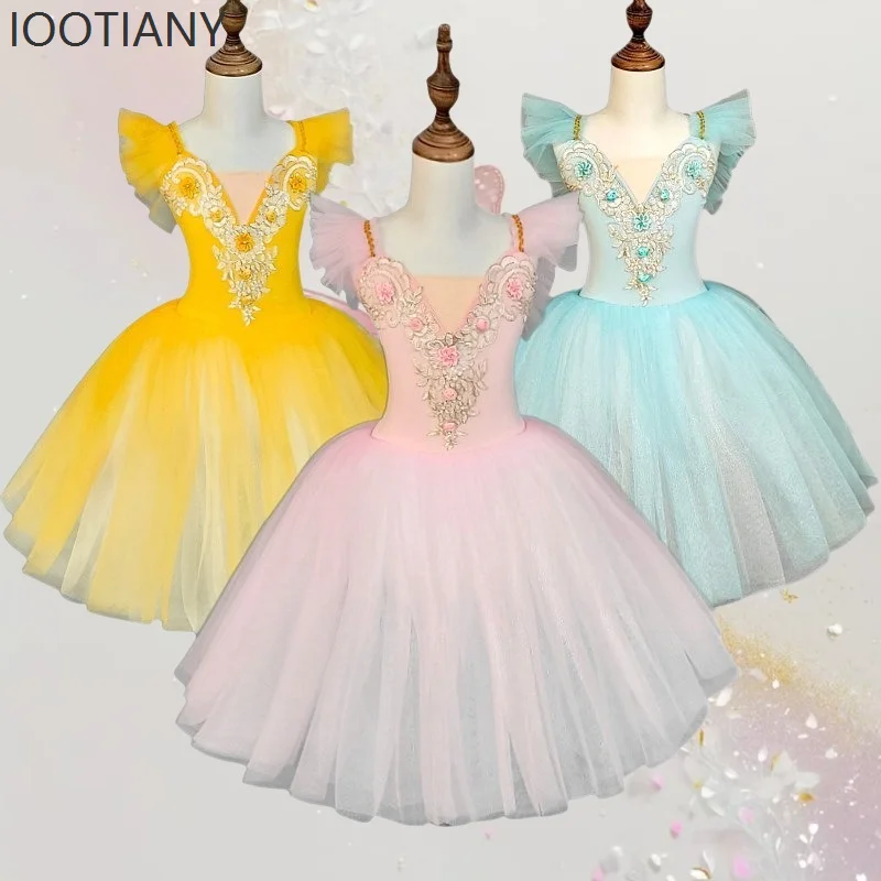 

Pink Ballet Tutu Princess Sweet Cute Dress Role Playing Costume Girls Clothes Children's Stage Performance Uniform Costume Set