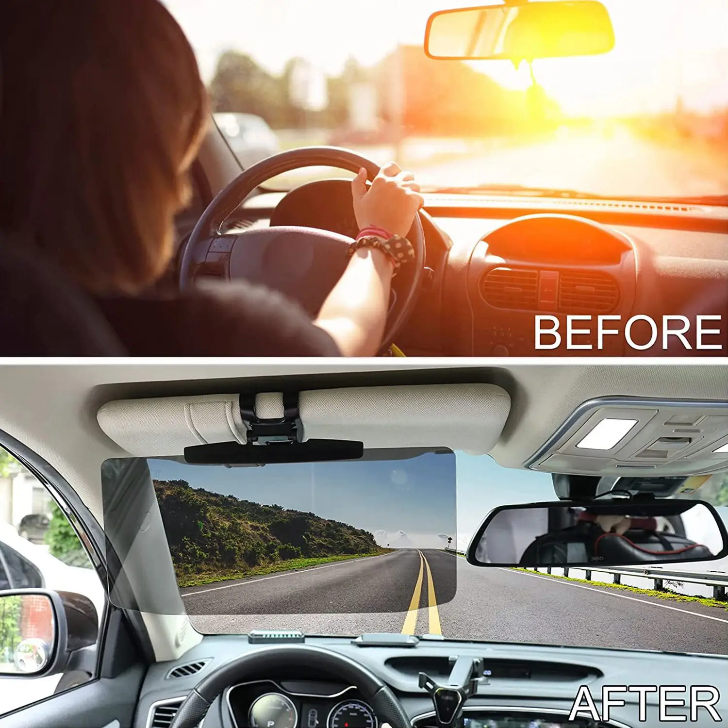 Car Visor Extensions Automotive Anti-Glare Visor Mirrors Car Sun Visor for All Trucks Car Front Seat Driver or Passenger