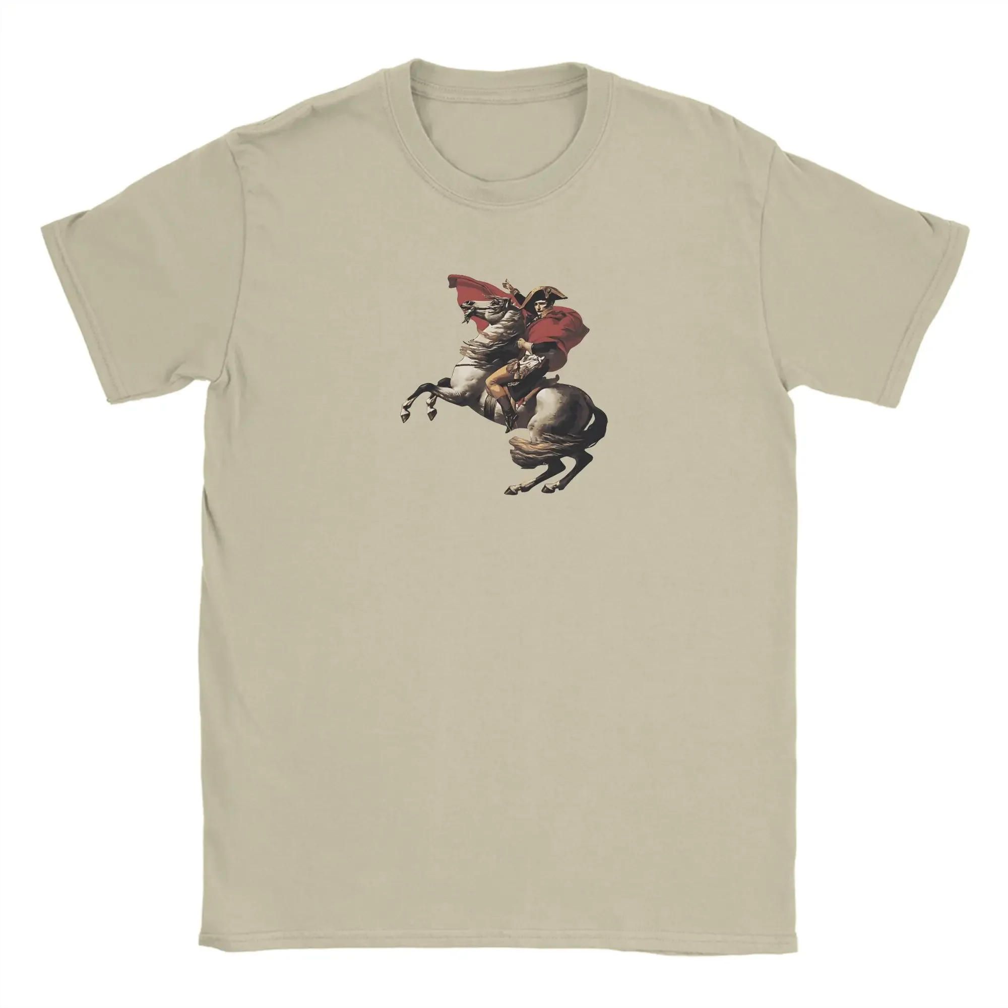 

Napoleon On Horseback Graphic Men's Cotton T-Shirt Breathable Casual Street Style Crew Neck Tee