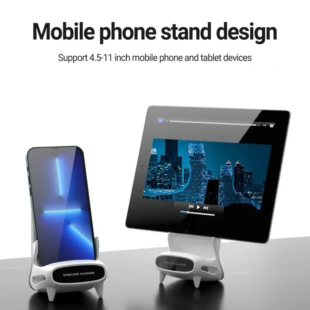 Supporto per caricabatterie wireless Supporto per telefono cellulare da tavolo Staffa per stazione di ricarica rapida da 15 W Supporto dock per iPhone Samsung Xiaomi LG