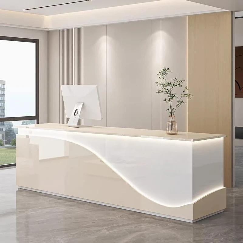 

Beauty Luxury Reception Desks Modern Unique Company Simple Reception Desks Aesthetic Design Comptoire Accueil Trendy Furniture