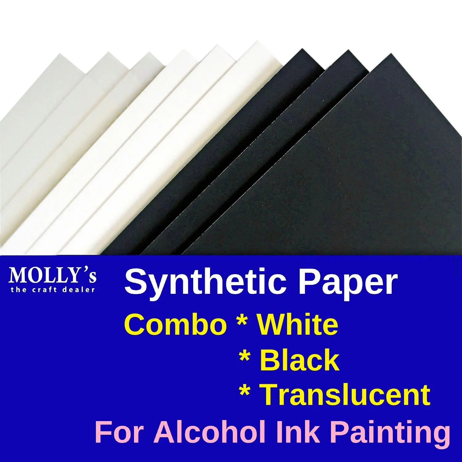 

Alcohol Ink Paper A4 Combo Set Premium Value Pack Synthetic Paper Yupo For Alcohol Ink Painting Drawing DIY Crafts