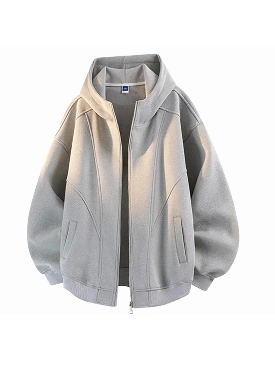 

Американский утепленный кардиган-свитшот с капюшоном и деконструированным пэчворком для мужчин, универсальный, осенний, в стиле Cleanfit