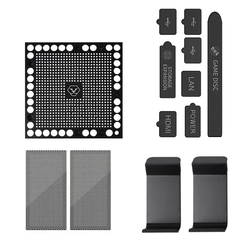 Aolion Staubfilterabdeckung für Xbox Series X, Xbox Series X, Zubehör, obere Rückseite, Staubfilterabdeckung, Halter, Silikonstopfen