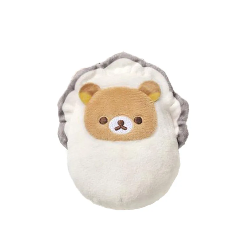 Mini monedero Kawaii Oyster Rilakkuma, colgante de muñeco de peluche, auriculares, lápiz labial, bolsa de almacenamiento, mochila, decoración, regalo de vacaciones