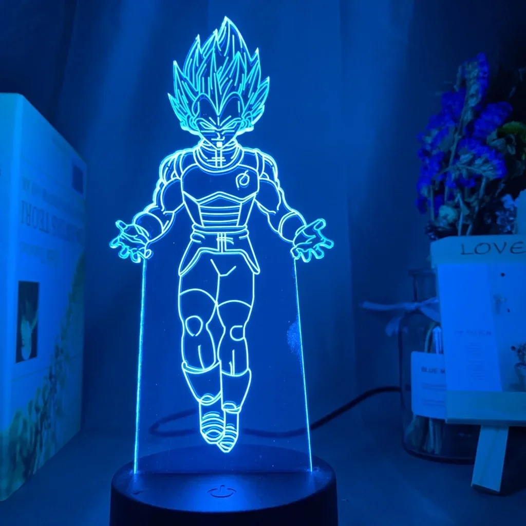 

Dragon Ball Super Ultra Instinct Goku Anime Figure 3D Lamp LED Figurine Juguetes Model Statue Kids Bedroom Decoration Lamp