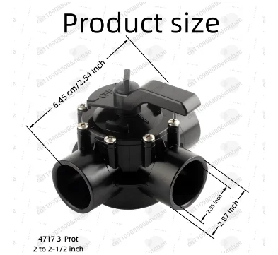 4717 3-Port 2 to 2-1/2 -Inch  Swimming Pool 3-Port Valve Check Valve SPA Diversion Valve Sealing Pool