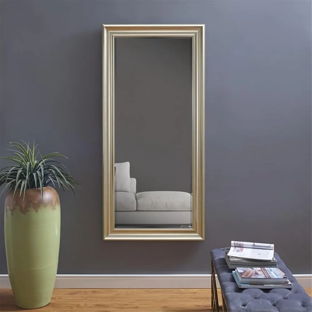 

Framed Floor Length Mirror Full Length Mirror Standing Large Rectangle Mirror Full Body Long for Bedroom - Champagne