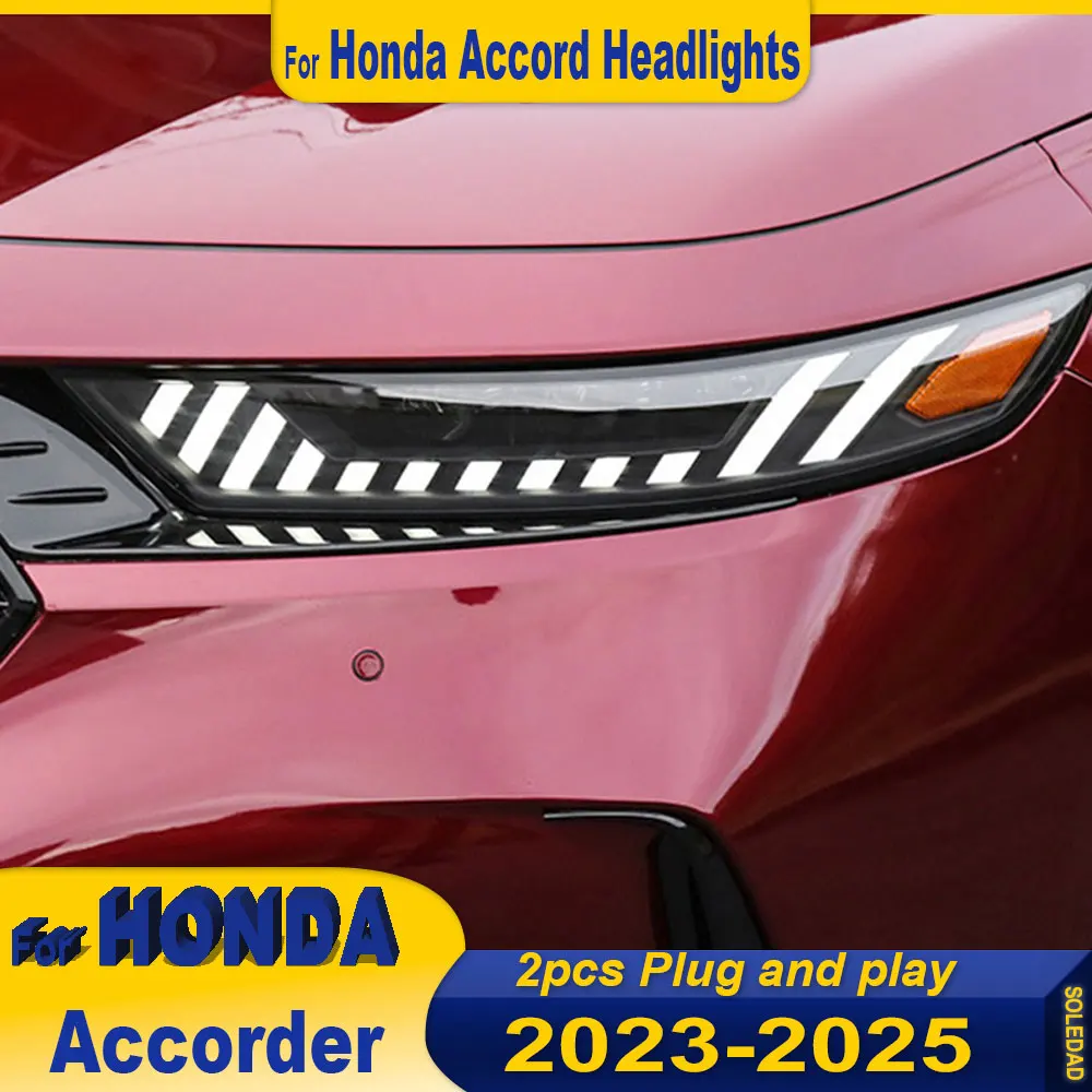 

Автомобильные фары для Honda Accord 2023-2025: Светодиодные проекционные фары, дневные ходовые огни, автомобильные аксессуары