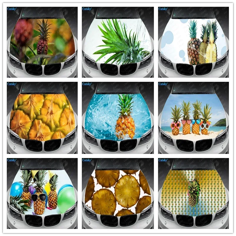 

Pineapple Fruit Design Funny Car Hood Vinyl Stickers Wrap Vinyl Film Engine Cover Decals Sticker Car Auto Accessories