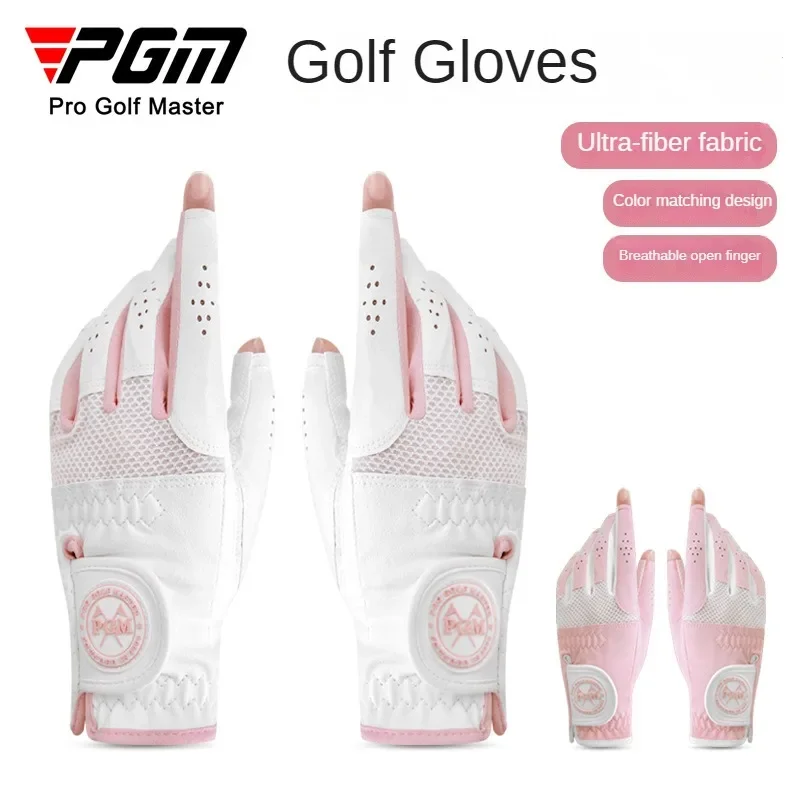 PGM Golf Handheld Microfiber Breathable, Fingerless, Wear Resistant, Anti Slip, Color Blocked Soft Sports Gloves