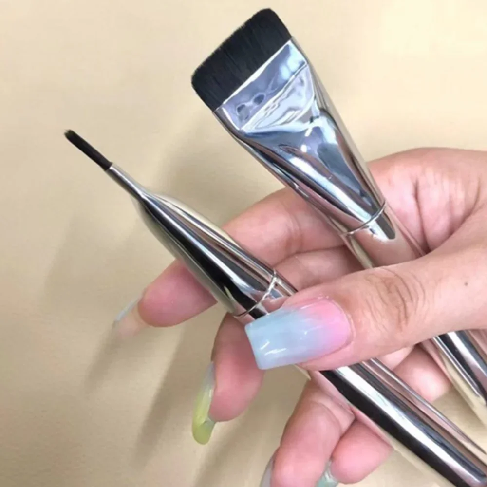 Pincel de base ultrafino, cabelo macio, pincel de contorno facial fino, corretivo, creme, liquidificador, base mista, ferramenta de pincel de maquiagem
