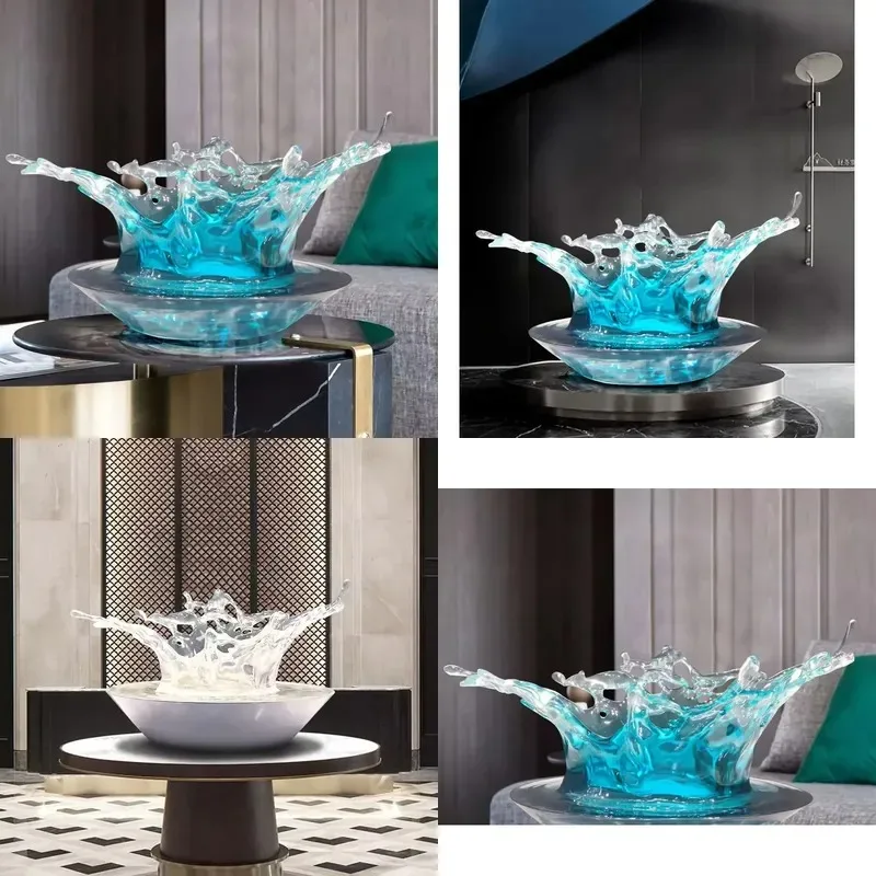 Handmade Abstract Transparent Waterfall Crystal Artwork Polyresin Acrylic DIY Home Decoration Wholesale