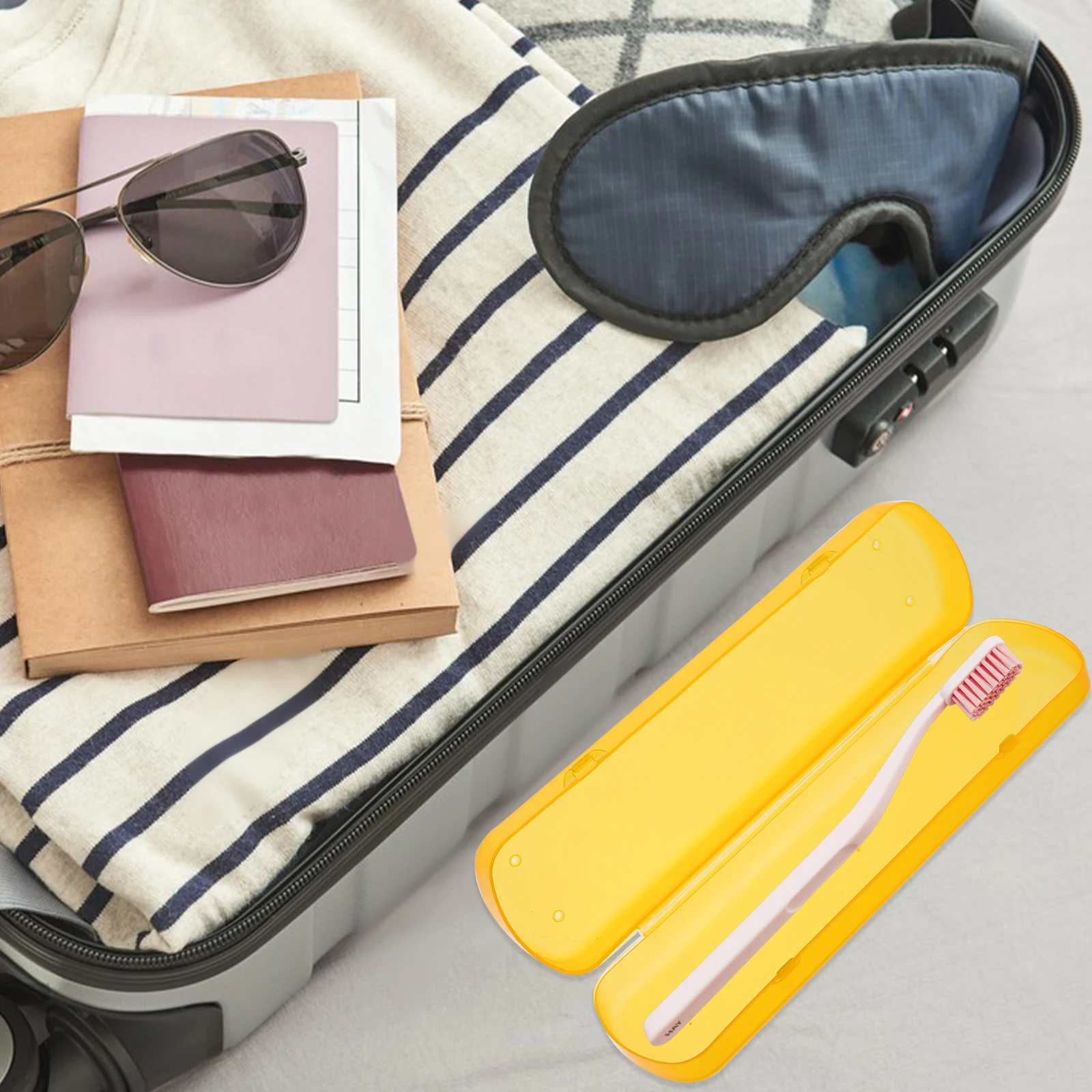 

5 Pcs Toothbrush Box Portable Case Plastic Container Travel Holder Toothpaste Odorless Use