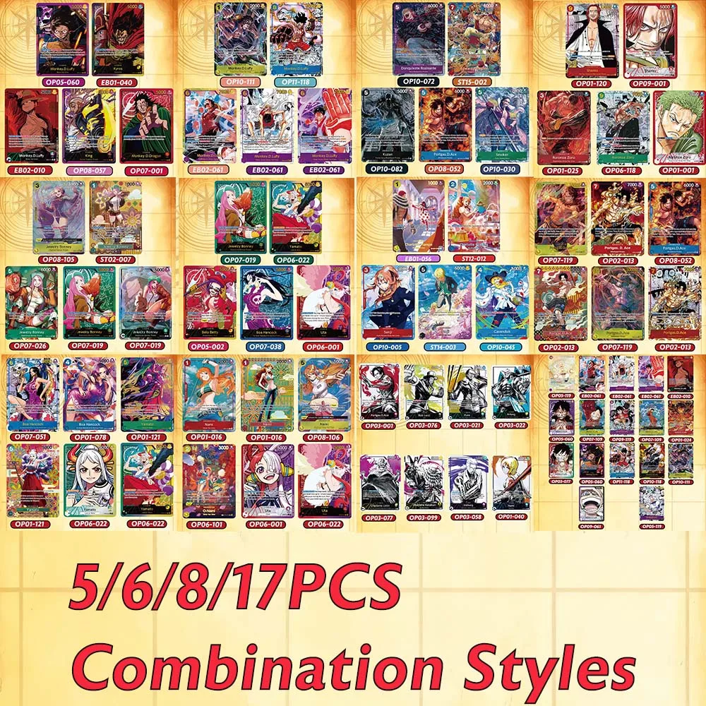 

Combination Diy Anime Cards One Piece OPCG English Luffy Bonney Uta Ace Collection Card Refraction Flash Classic Toys Gifts