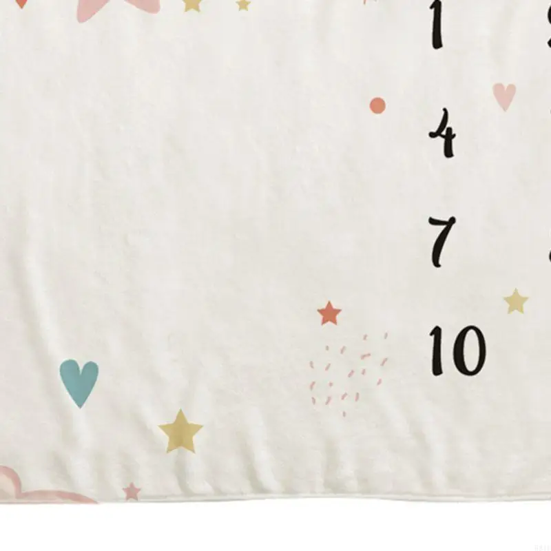 581F Baby Monthly Record Growth Milestone Blanket Cloud Star Patten Photography Props