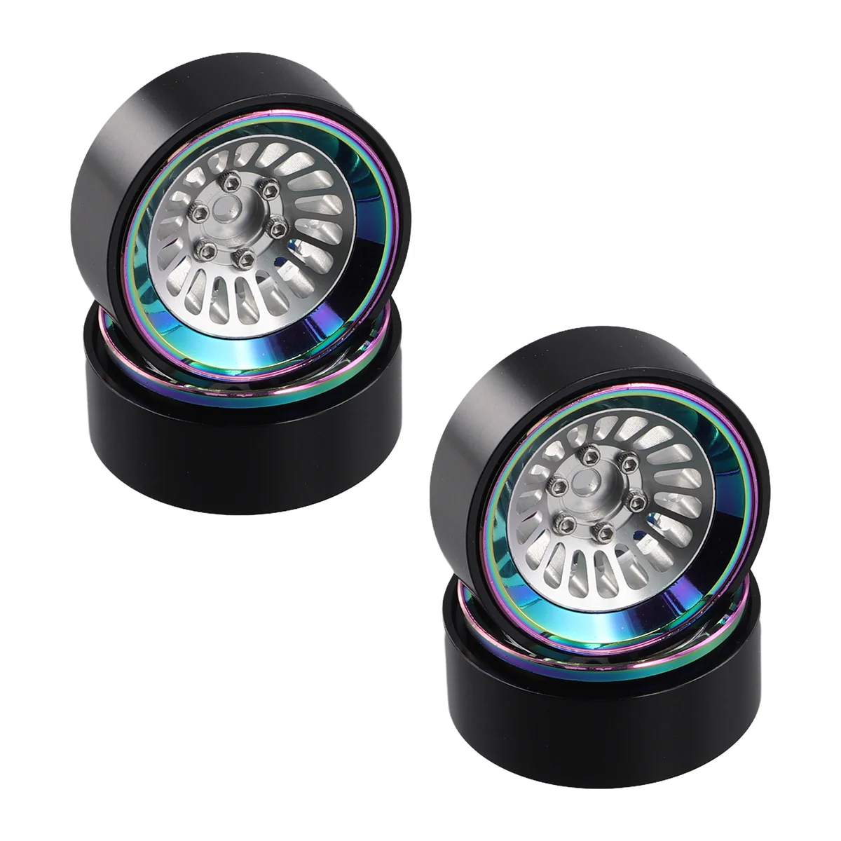 Jantes de cubo de roda altamente recomendadas para carro de esteira RC Axial TRX4M SCX24, preto e multicolorido