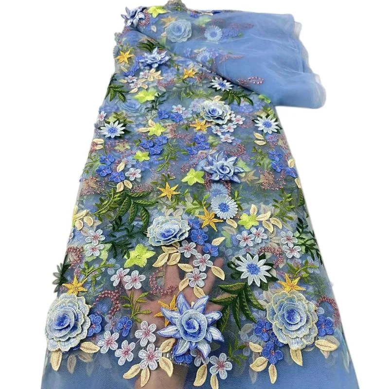 

Embroidered Floral Tulle Fabric 90X130Cm Sheer Mesh Net for Wedding Party Dress Diy Sewing Veil and Sleeve Trim