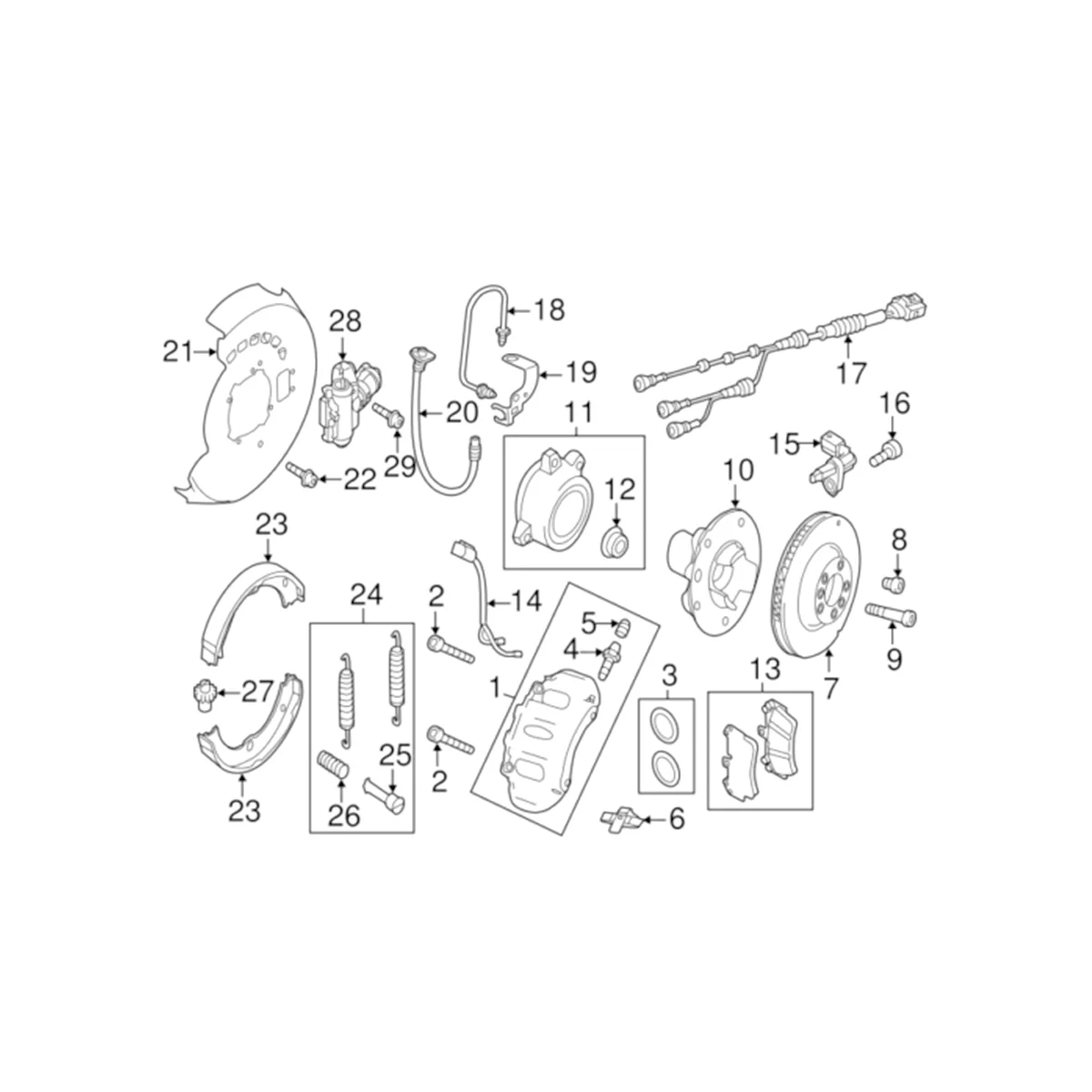 Rear Left Parking Brake Actuator for Volkswagen Touareg 2010-2018 7P0609723B