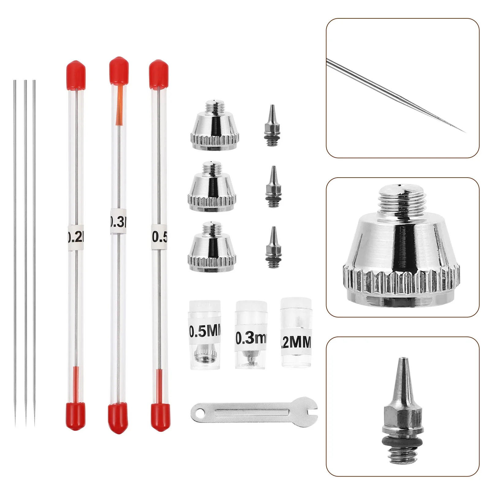 Airbrush Accessoires Combinatiemondstuk Naaldenset Dop Component Vervangingssproeiers Legering