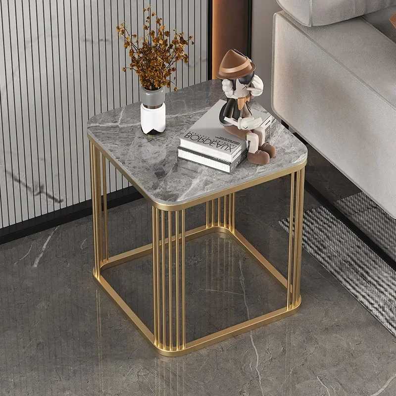 Side Few Nordic Rock Slab Small Square Table Living Room Sofa Side Cabinet Bedside Cabinet Removable Small Coffee Table