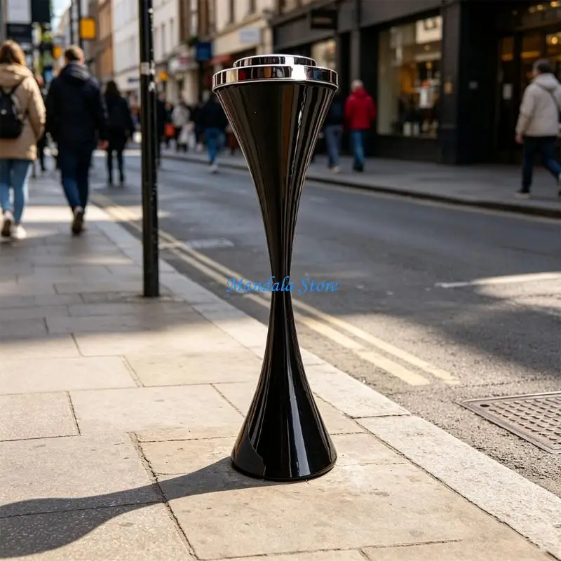 U2JC Space Saving Tall Ashtray 16.5cm Base With Ergonomic Height Metal Design