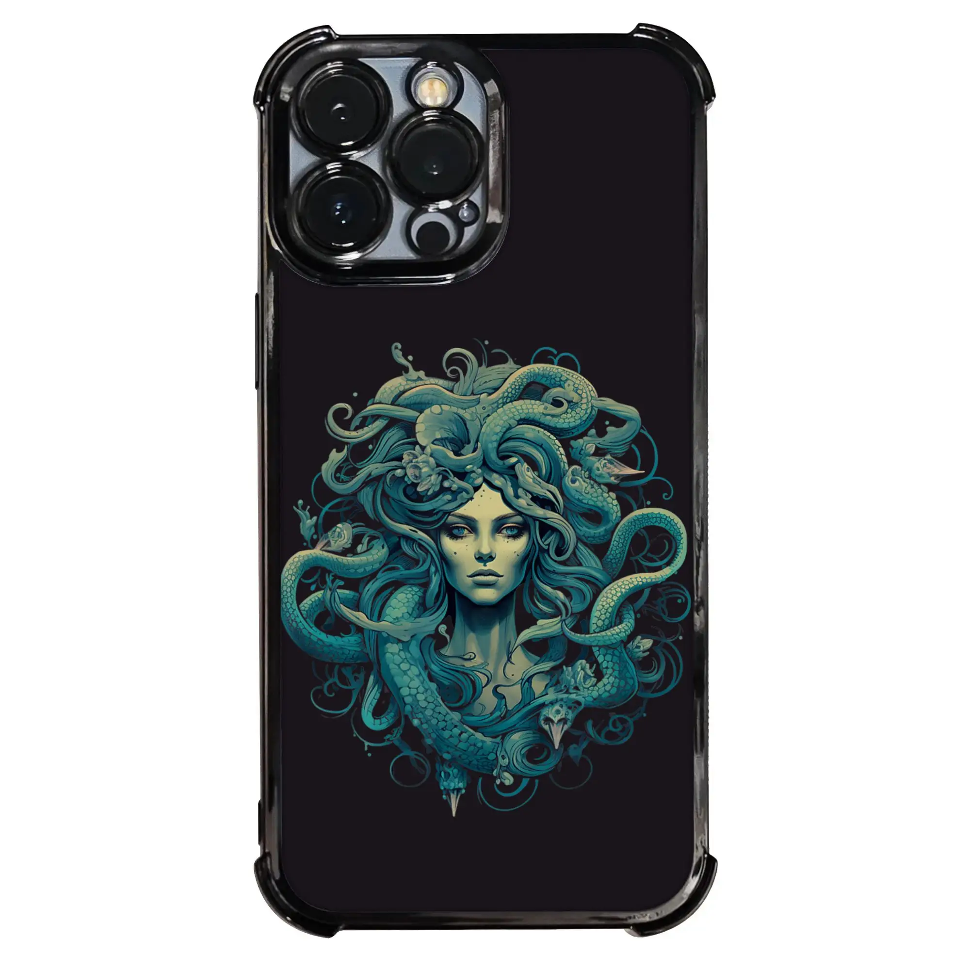 Coque de téléphone Medusa Mythologie Grecque Ancienne et Rétro Halloween, procédé de galvanoplastie, pour iPhone, différents modèles