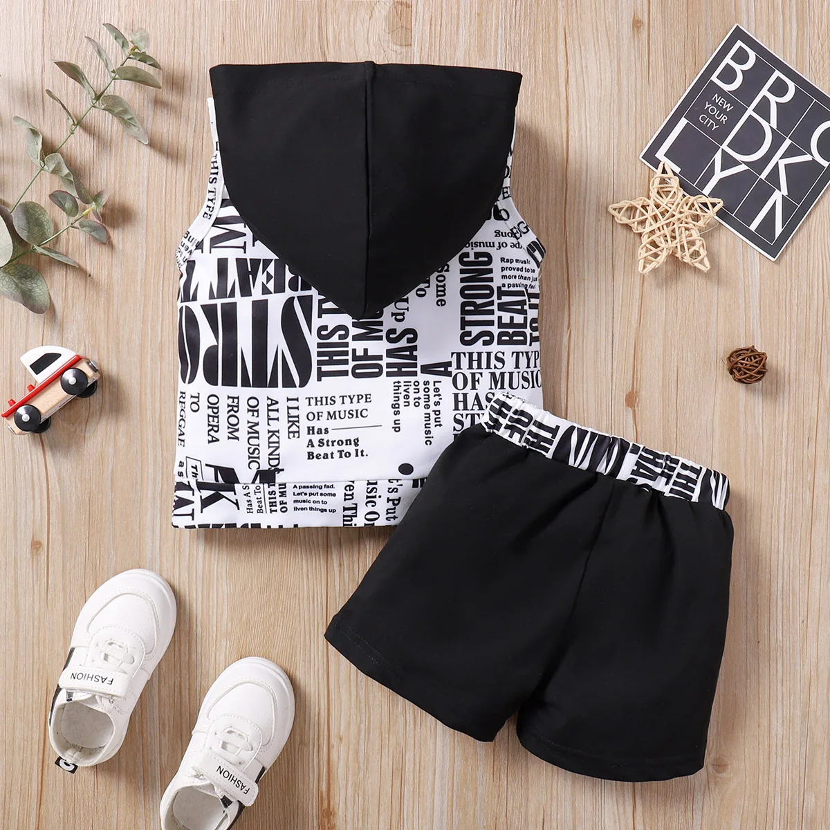 0-3Year Newborn Baby Boy Clothes Sleeveless Hoodie Top+Shorts Toddler Boy Summer Fashion Sport Set Cool Street Style 2pcs Outfit