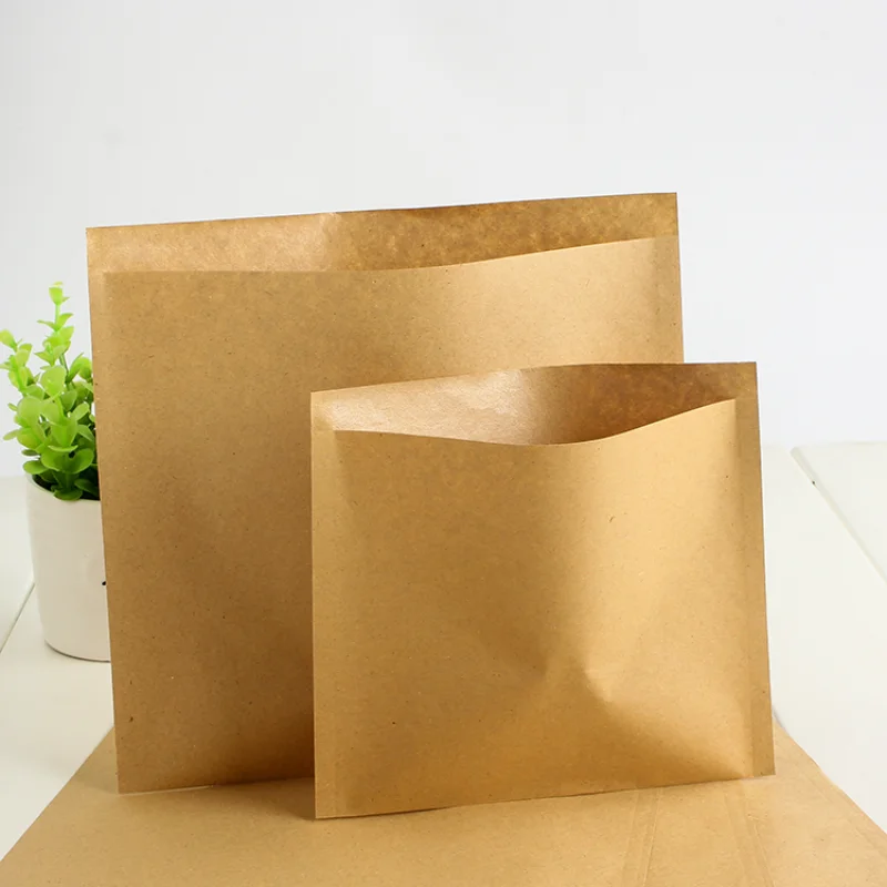 

500Pcs/ Lot 12*12cm Greaseproof Baking Kraft Paper Pack Bag Snack Sandwich Biscuit Oil-Proof Craft Paper Storage Package Pouch