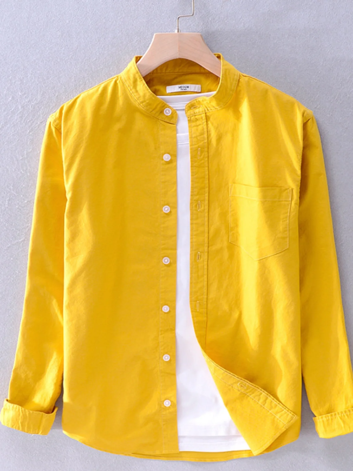 

Comfortable Long Sve Stand Collar irt Youthful Trendy Slim Fit Autumn Wear for Middle-Aged People Other Material 00%