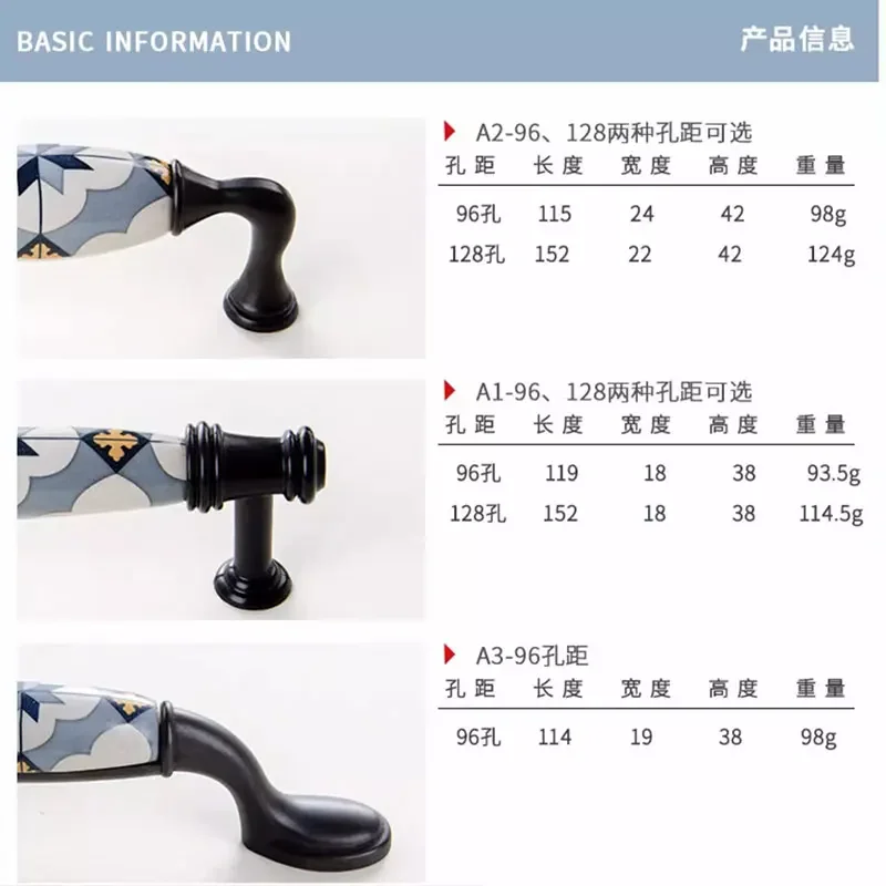 درج خزانة على الطراز الخزفي الأزرق المتوسطي من مادبورغ ، باب خزانة ملابس رعوي أوربي ، متعدد الاستخدامات ومحمول ، مقبض أبيض #6