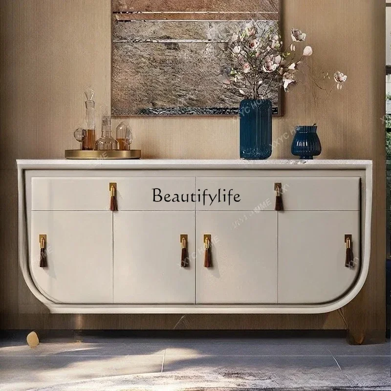 

GG8.Light luxury dining side cabinet storage postmodern villa large flat floor marble restaurant senior entrance shoe cabinet