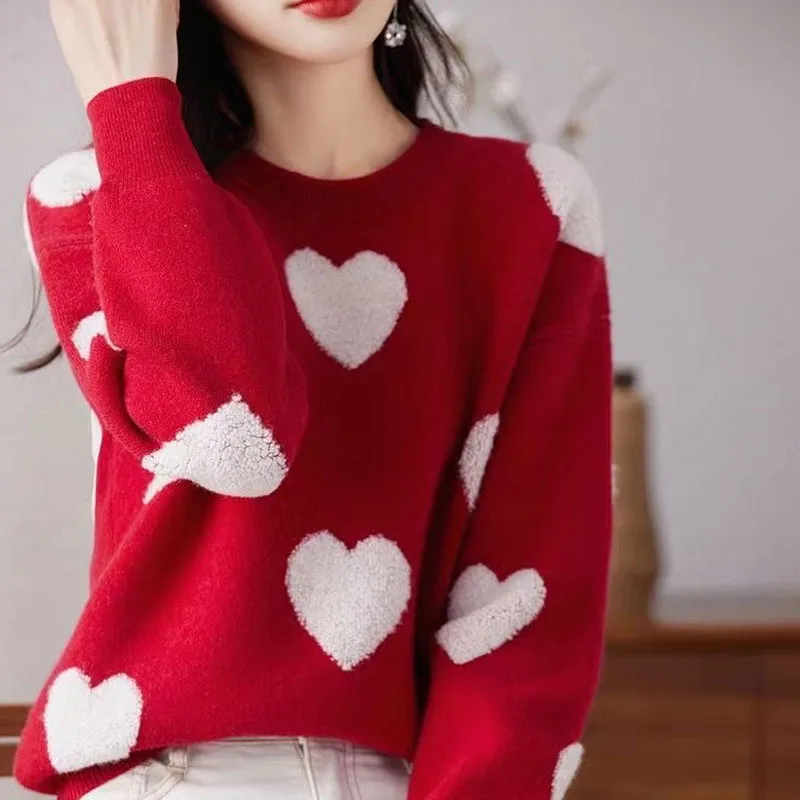 New Autumn/Winter Fashion Trend Japanese Lazy Style Round Neck Loose Versatile Slim and Fashionable Women\'s Long Sleeve Sweater