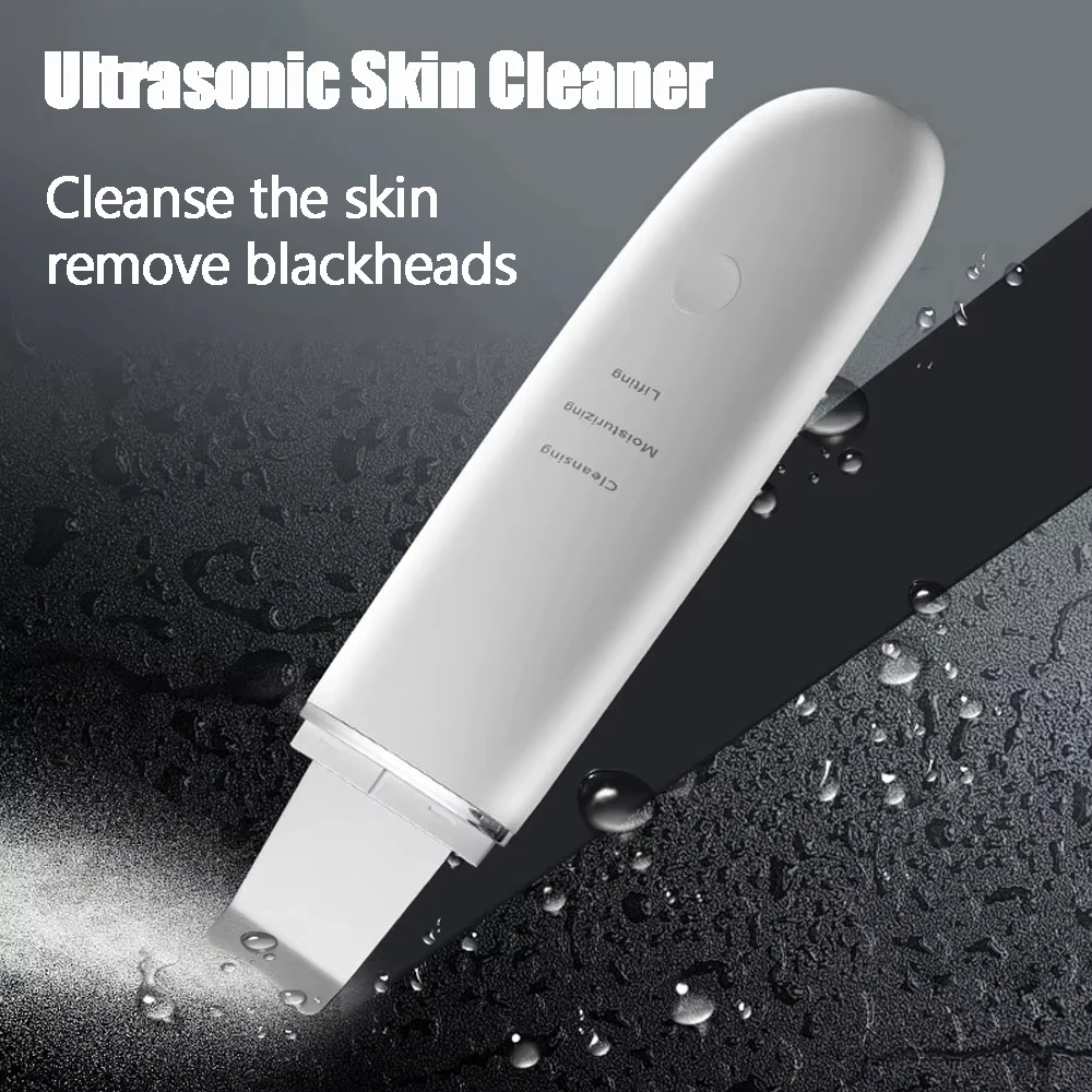 

Ultrasonic Facial Skin Scrubber Deep Facial Cleansing Device Blackhead Acne Removal High Frequency Vibration Skin Scrubber