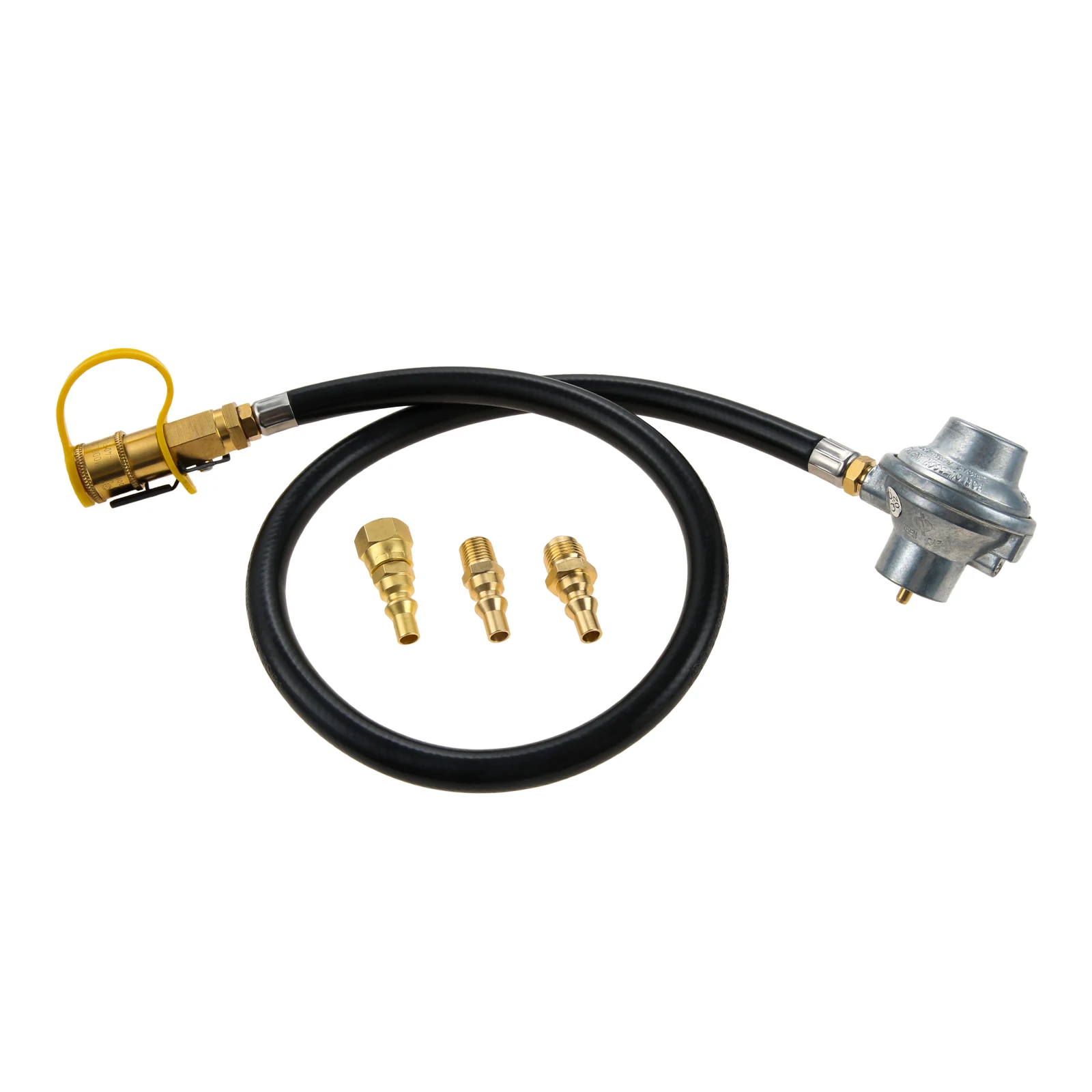 30Inch Low Pressure 1LB Propane Tank Gas Regulator Valve 1/4 Quick Connect Shut Off 1/4 Npt 3/8 Male Flare 3/8 Female Flare Set