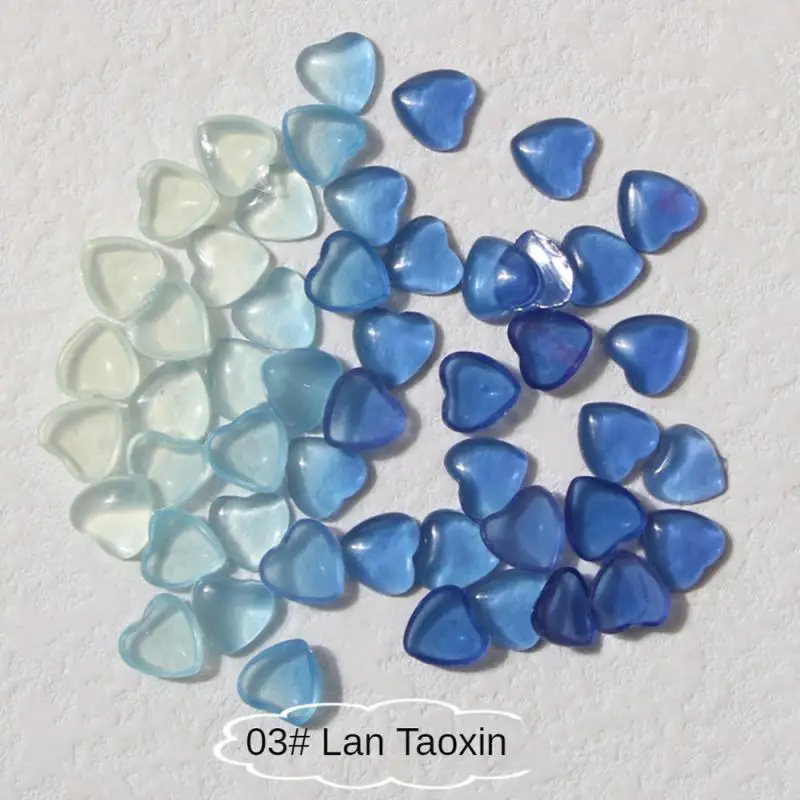 Lichte Kleur Hars Hart Sieraden Verse 3d Nail Art Decoraties Nageldecoratie Hars Liefde Snuisterijen Kleur Veranderende Strass