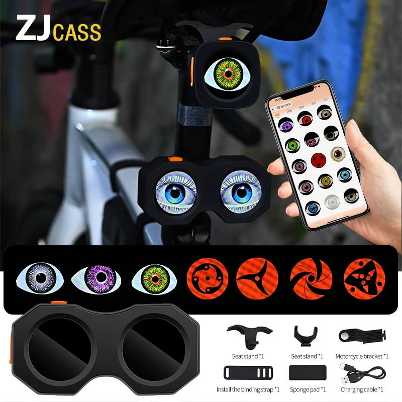 

DIY GIF Motor Devil Eye Light APP Control USB Rechargeable Long Time Lasting Wireless Design Built-in Battery Customizable