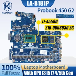 For HP Probook 440 450 G2 Notebook Mainboard LA-B181P 776583-001 773906-501 807227-601 768393-601 I3I5I7 Laptop Motherboard Test