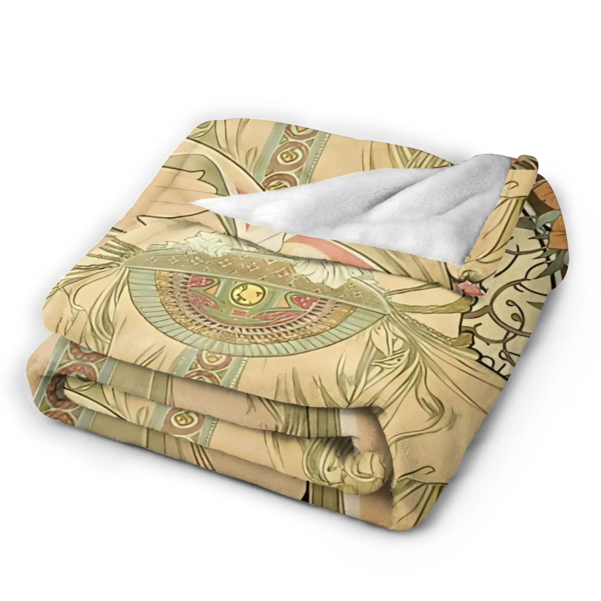Language of Flowers Alphonse Mucha   Warm Soft Blanket  Girls Boys Plush Bedding Throws Comfortable Living Room Flannel