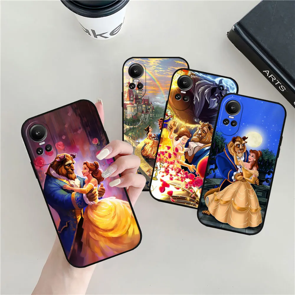 Disney Beauty And The Beast Phone Case For OPPO Reno 11 11F 10 8 8T 7 7Z 6 6Z 5 4 3 2F Z ACE Pro Plus 4G 5G Black Silicone Cover