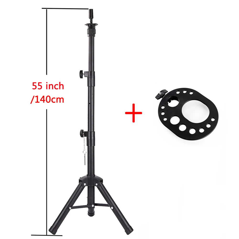 Wig Stand with Three Holders for Wig Making
