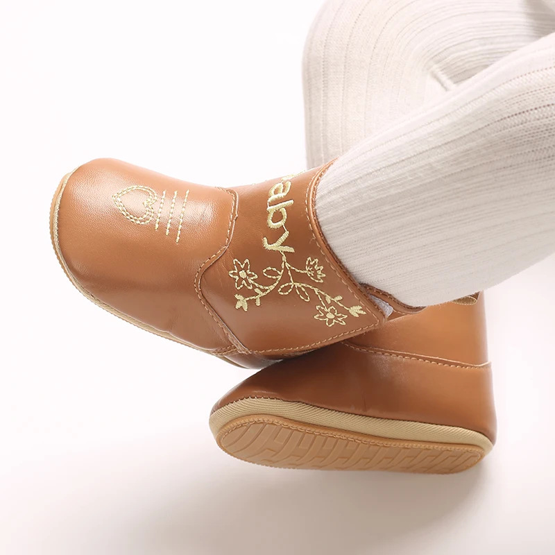 Modische Baby-Stiefel (0-18 Monate) mit niedlichem Aufdruck, hochwertiger, weicher PU-Antirutschsohle für Frühling und Herbst, Lauflernschuhe für Neugeborene – Detail 24