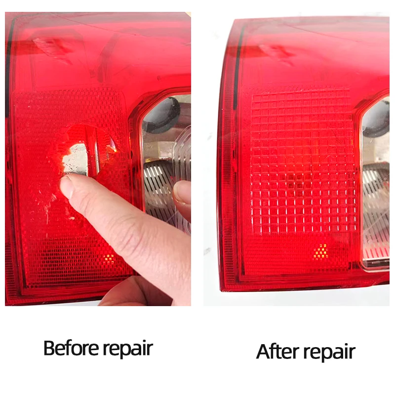 

1pcs Red Car Auto Lens Repair Kit DIY Grid Pattern Car Headlights Taillight Repair Tool Set Car Lights Crack Repair Film Polish