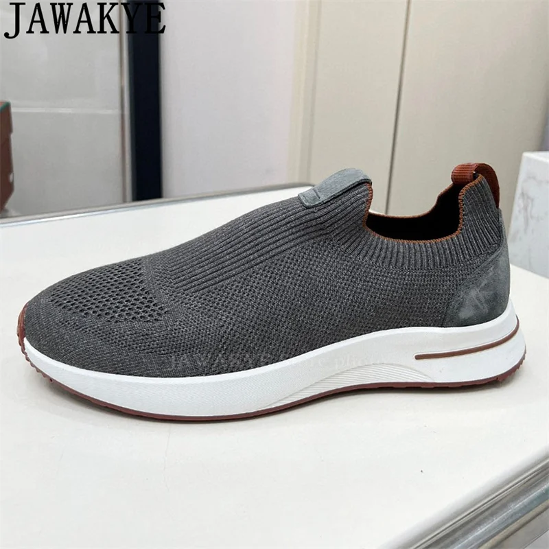 Men Knited Loafers Sneakers Shoes Multicolour Casual Comfortable Flat Shoes Classics Hot Sale Italian Brand Trainers Walk Shoes