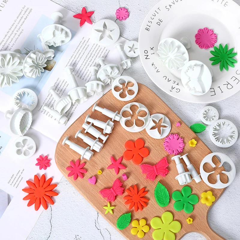 33/46pcs Spring Baking Tools Set Plastic Biscuit Mold Sugar Flipping Tool Household Kitchen Cake Mold Flower Butterfly TMZ