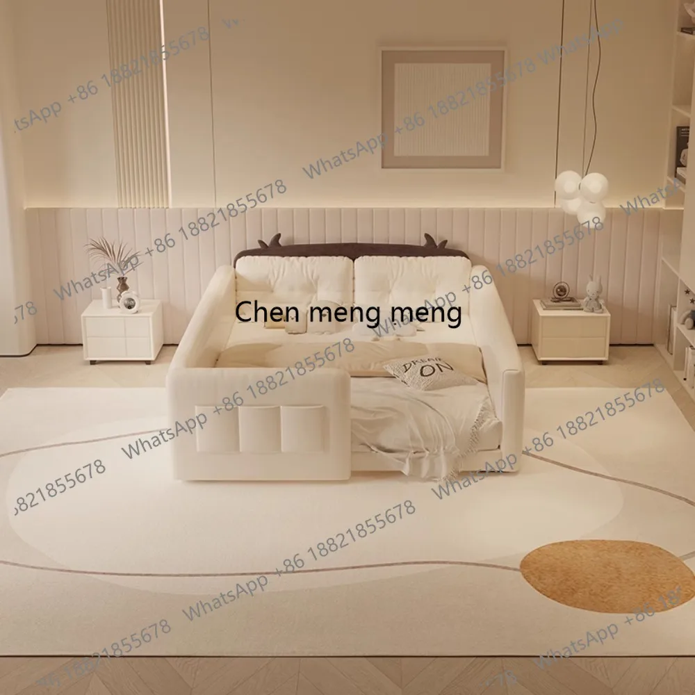 

Parent Child Cow Bed Headboard Design Bed Cream Guardrail Splicing Bed High Guard Board camas de dormitorio bedroom accessories