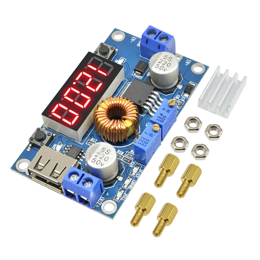 5A 75W XL4015 DC-DC Converter Adjustable Step-Down Module 4.0-38V to 1.25V-36V DIY Adjustable Power Supply