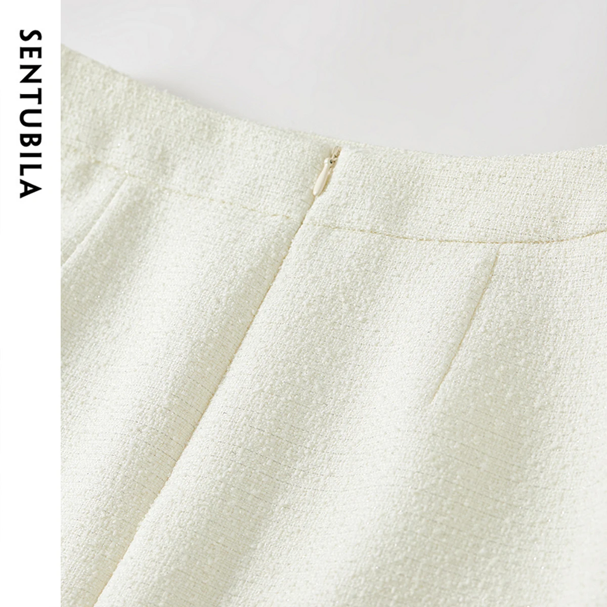 SENTUBILA Straight Skirts for Women Spring 2025 Solid Office Lady Elegant High-waist Slit-hem Simple Long Skirt 151Q58785