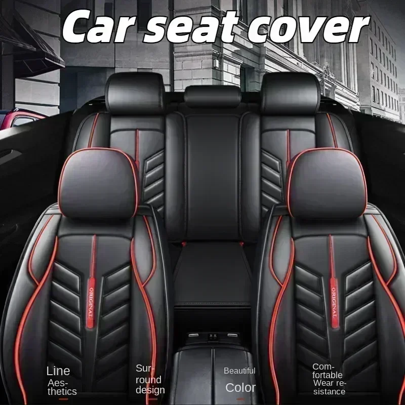 لنيسان تيتان غطاء مقعد السيارة بو الجلود مريحة الخصر الراقية مجموعة كاملة 5 مقاعد التفاف كامل غطاء مقعد أربعة مواسم